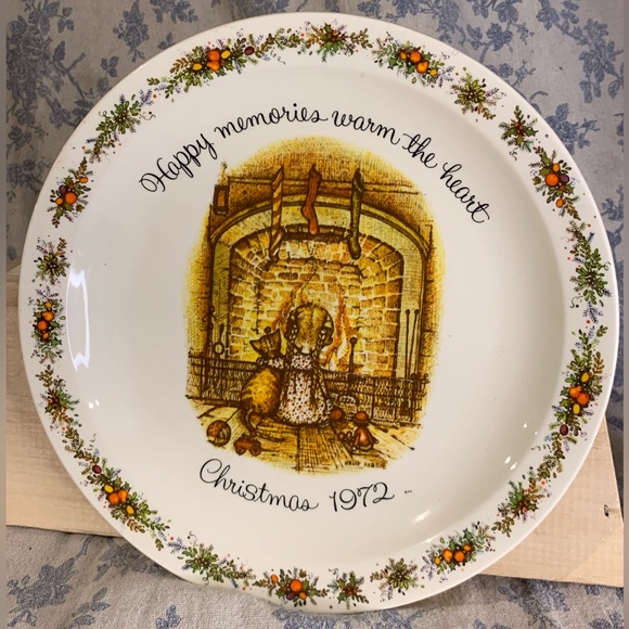 VTG Christmas 1972 Holly Hobbie 10" American Greetings Commemorative Plate - Picture 1 of 9